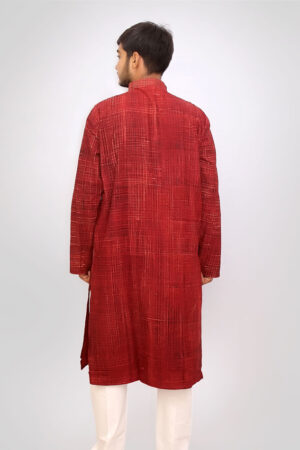 Brush Print Hand printed mens kurta