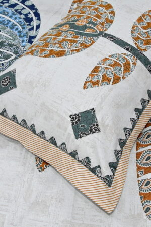 AJARAKH PRINT DOUBLEBED BEDSHEET WITH PILLOW COVER