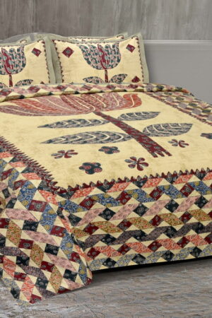 Ajarakh Print Doublebed Bedsheet with Pillow Cover