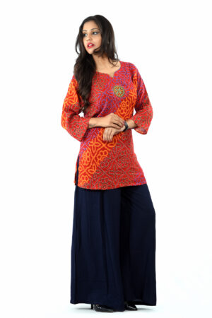 Bandhani Print Rayon Short Length Top