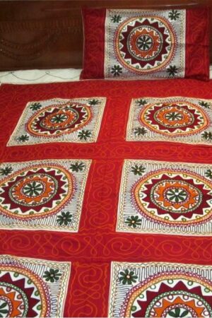 Hand mirrorwork bedsheet