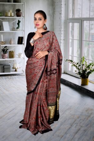 Modal silk Ajarakh Saree
