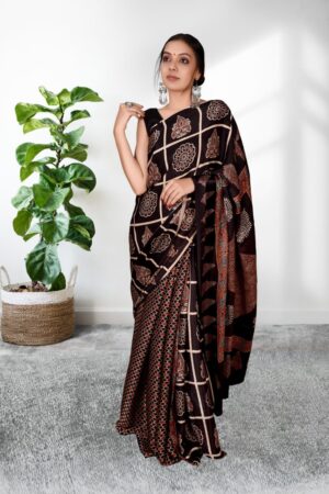 Modal silk Ajarakh Saree
