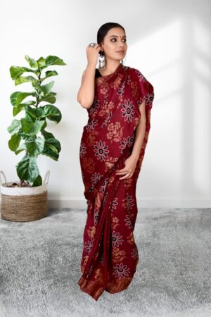 Modal silk Ajarakh Saree