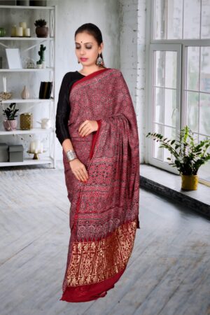 Modal silk Ajarakh Saree