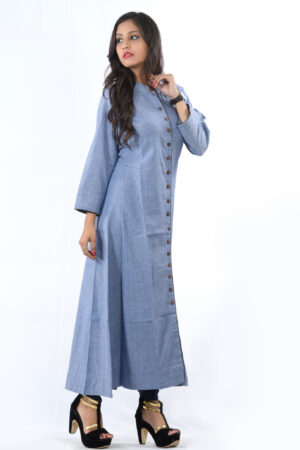 Simply Elegant Denim Cotton A Line Kurti