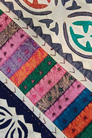 Aplik Katha mirror work Handwork Bedcover with Pillow cover