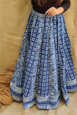 Indigo Handprint skirt (2)