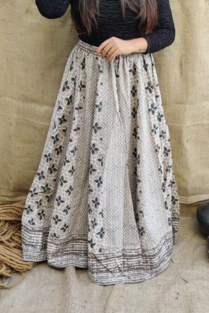 Handprinted Dabu Print Skirt