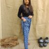 Woemns Indigo handprint pants