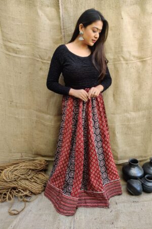 Ajrakh Print Handprint SKirt