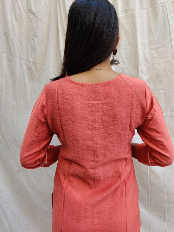 MUSLIN HAND WORK KURTI WITH WORK PANT SET