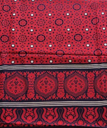 Ajrakh printed linen shawl ( chaddar )