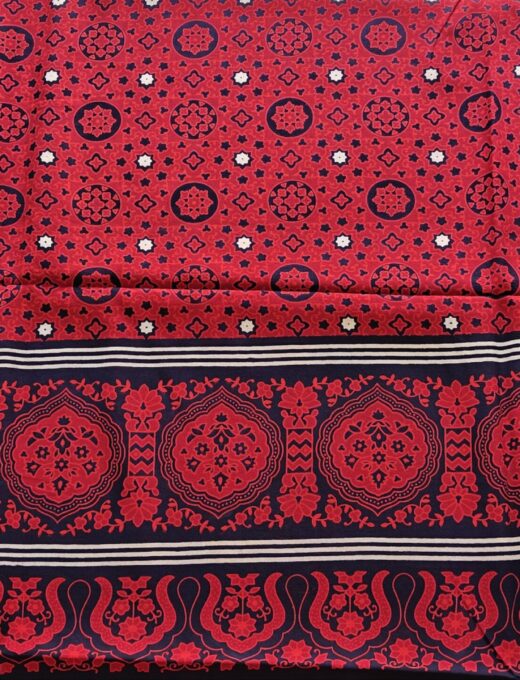Ajrakh printed linen shawl ( chaddar )