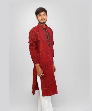 Hand print Mens Brush Print Kurta