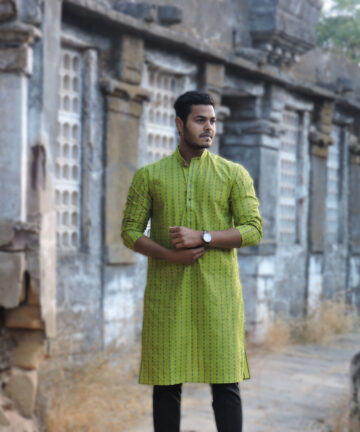 Hand weaving Handloom Mens Kurta