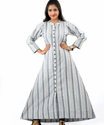 Striped A Line Kurti For Everyday Work