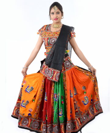 Peackock Design Double Gher Hand work Chaniya choli