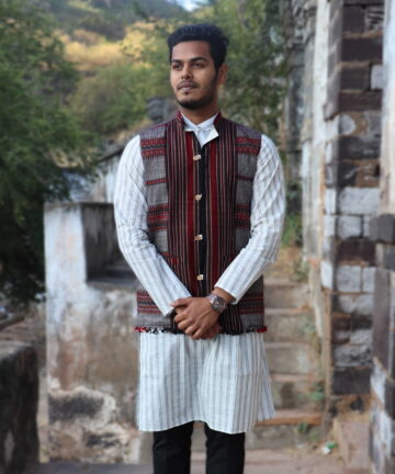 Men's Hand Weaving Nehru Woollen Jacket