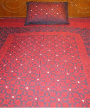 Double Bed Ajarakh Hand Block Print with pillow Covers