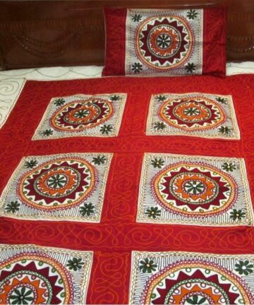 Kutchi hand woollen work with mirror work with pillow covers