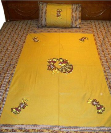 Aplik work Doublebed Bedsheet with Pillow Cover