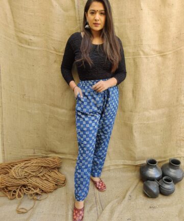 WOMEN’S HANDPRINT INDIGO PANT