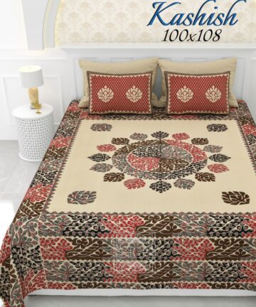 traditional rangoli block print bedsheet 100*108