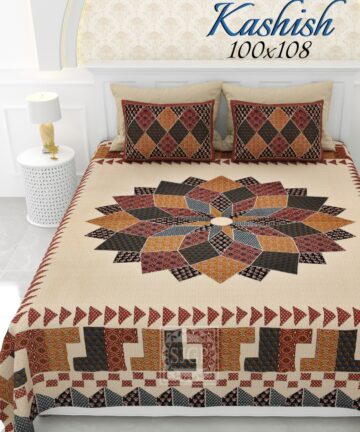 traditional rangoli block print bedsheet 100*108