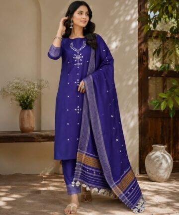 kalla cotton dress material with talles dupptta